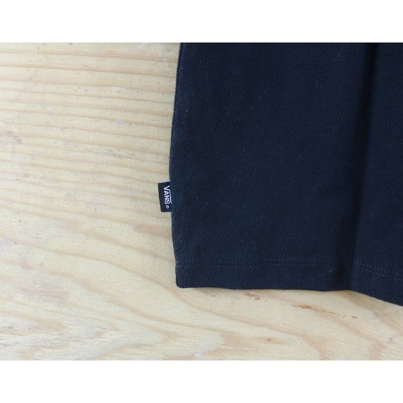 Vans Tee Shirt Womens Medium Logo Black White Crewneck Short Sleeve Cotton Blend - Picture 3 of 3